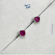 July Birthstone-Ruby Simple Earrings